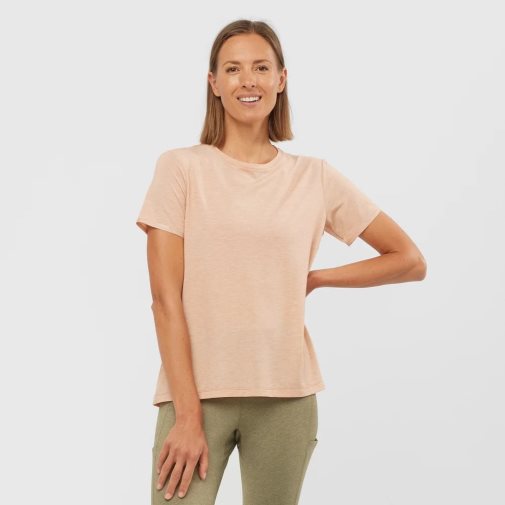 Coral Salomon Essential Tencel Short Sleeve Women's T-Shirts | IE ZC1408